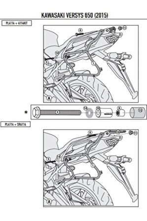 Klx4114 Kawasakı Versys 650 (15-21) Yan Çanta Taşıyıcı