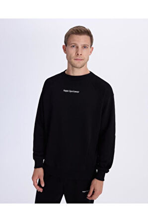 Authentic Alec Erkek Siyah Comfort Fit Sweatshirt