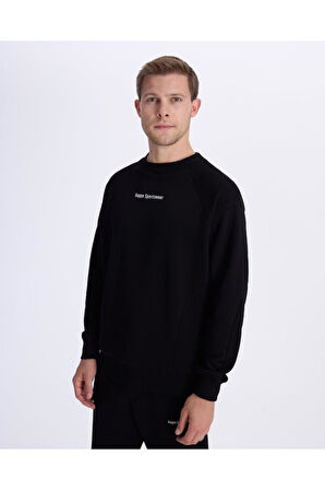 Authentic Alec Erkek Siyah Comfort Fit Sweatshirt