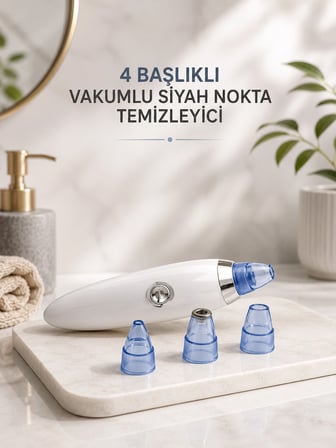 Yeni Nesil Vakumlu Pilli Siyah Nokta Ve Yüz Temizleme Cihazı 4 Başlıklı