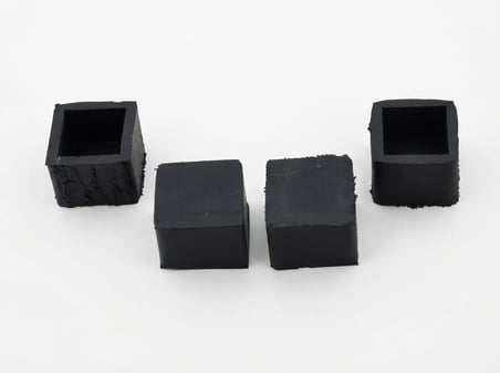LUDIA 3x3 cm Kutu Profil Kaydırmaz Ayak Parke Koruyucu Mobilya Lastik Pabucu 4'lü Set