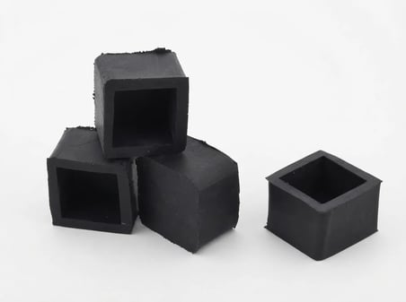 LUDIA 3x3 cm Kutu Profil Kaydırmaz Ayak Parke Koruyucu Mobilya Lastik Pabucu 4'lü Set