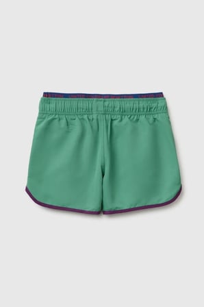 United Colors of Benetton Erkek Çocuk Turkuaz Sol Bacağı Nakış Logo Detaylı Deniz Şortu 3-8 Yaş 