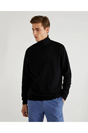 United Colors of Benetton Erkek Siyah Kazak Model Kodu: 123A1002U2180