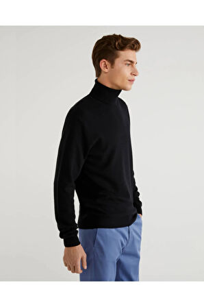 United Colors of Benetton Erkek Siyah Kazak Model Kodu: 123A1002U2180