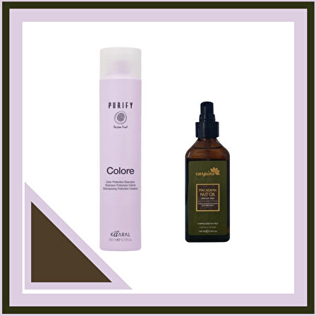 Kaaral Natura Purify Colore Shampo 300ML + Carpino Macadamia Nut Oil Hair Care Serum 100m