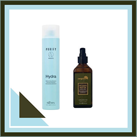 Kaaral Purify Hydra Moisturizing Shampoo 300ML +Carpino Macadamia Nut Oil Hair Care Serum 100ml.Spr