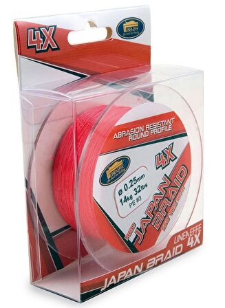 Lineaeffe Japon Braid Red 500 mt 4 Örgü İp 0.30 mm
