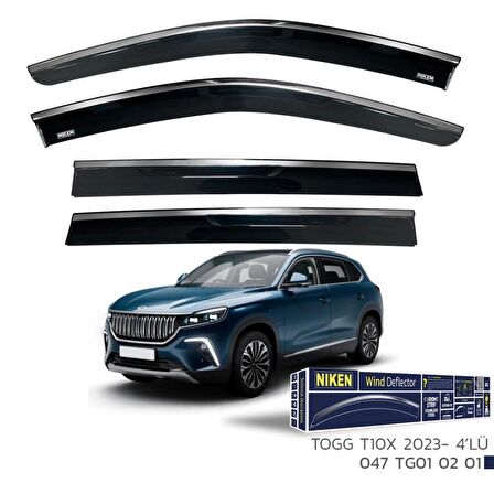 TOGG T10X Niken Kromlu Cam Rüzgarlığı 4lü Set 2023 ve Üstü