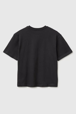 United Colors of Benetton Erkek Çocuk Ön Baskı Detaylı Bisiklet Yaka T-Shirt Antrasit Ekru 6-13 Yaş