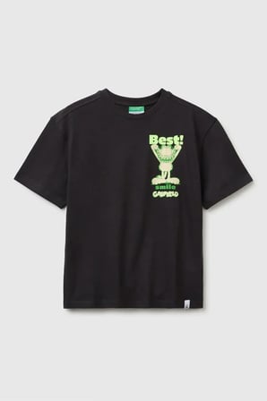 United Colors of Benetton Erkek ÇocukGarfield Baskı Detaylı Yuvarlak Yaka T-Shirt Antrasit 6-14 Yaş