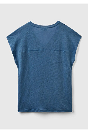 United Colors of Benetton Kadın Mavi Tişört Model Kodu: 124P3KGQD103M