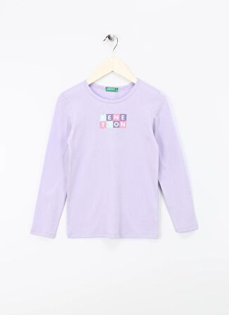 Benetton Lila Kız Çocuk T-Shirt 3I9WC10HA