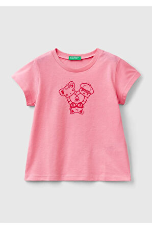 United Colors Of Benetton Kadın / Kız Pembe Tişört (Model Kodu: 224P3096G10D7 )