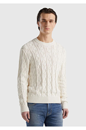 United Colors of Benetton Erkek Krem Kazak Model Kodu: 124P101TU106M
