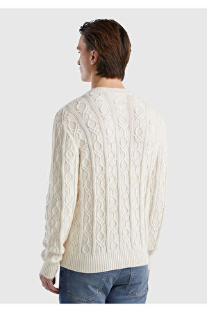 United Colors of Benetton Erkek Krem Kazak Model Kodu: 124P101TU106M
