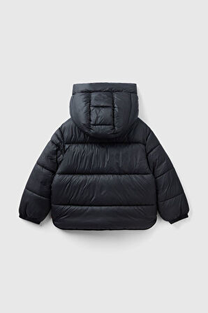 Erkek Çocuk Çift Renkli Mont - Siyah | 10-11 Yaş