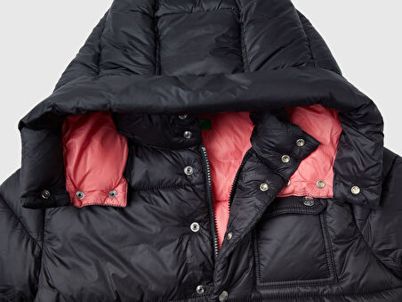 Erkek Çocuk Çift Renkli Mont - Siyah | 10-11 Yaş