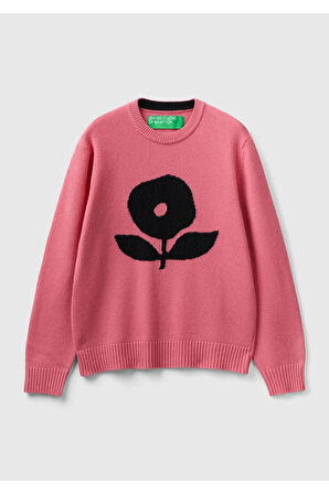 United Colors of Benetton Kadın Pembe Kazak Model Kodu: 123A1244E107N