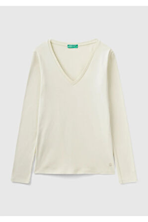 United Colors Of Benetton Kadın / Kız Bej Tişört (Model Kodu: 124A3Ga2E4245 )