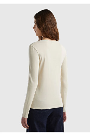 United Colors Of Benetton Kadın / Kız Bej Tişört (Model Kodu: 124A3Ga2E4245 )