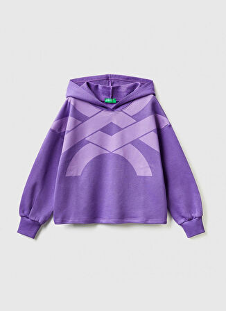 Benetton Mor Kız Çocuk Sweatshirt 3J68C202L