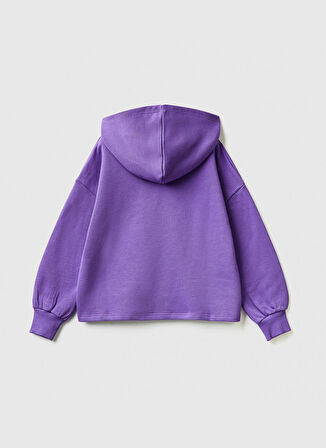 Benetton Mor Kız Çocuk Sweatshirt 3J68C202L