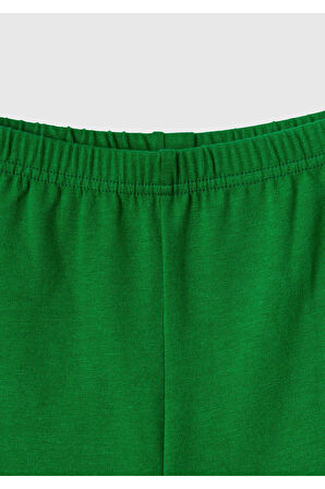 Erkek Çocuk Yeşil Logo İşlemeli Pijama Takımı