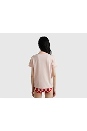 United Colors Of Benetton Kadın / Kız Pembe Polo Yaka Tişört (Model Kodu: 123P35U7D3009 )