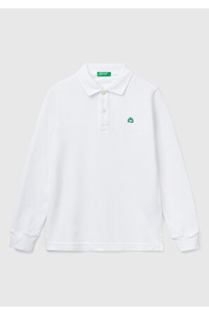 Erkek Çocuk Beyaz Logolu Polo T-Shirt