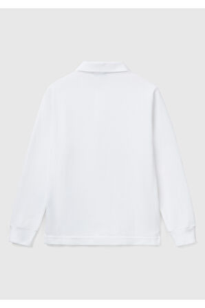 Erkek Çocuk Beyaz Logolu Polo T-Shirt