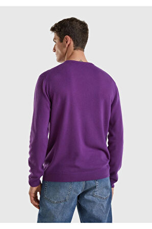 United Colors of Benetton Erkek Mor Kazak Model Kodu: 123A1002U1G34
