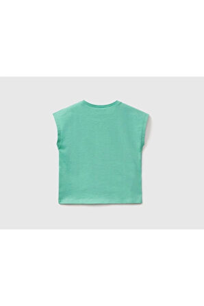 United Colors of Benetton Kız Çocuk Yeşil Tişört Model Kodu: 223P3096G109W