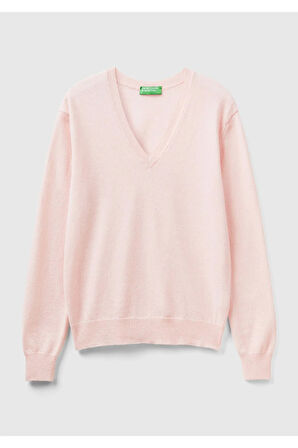 United Colors of Benetton Kadın Pembe Kazak Model Kodu: 123A1002D4488