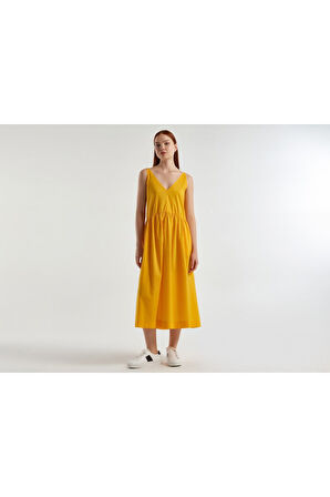 Kadın Sarı Askılı Elbise Sarı
