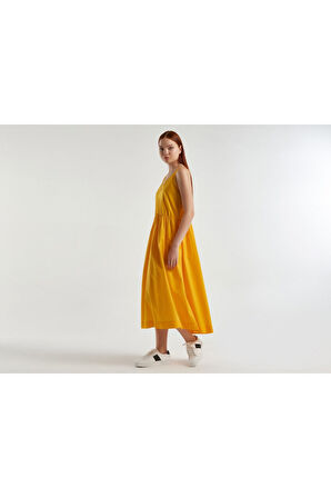 Kadın Sarı Askılı Elbise Sarı