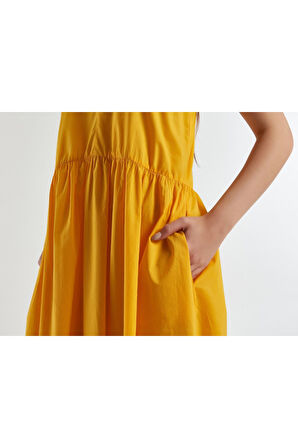 Kadın Sarı Askılı Elbise Sarı