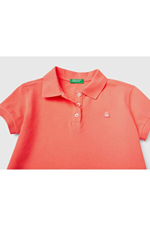 Kız Çocuk Mercan Logolu Pike Polo T-shirt