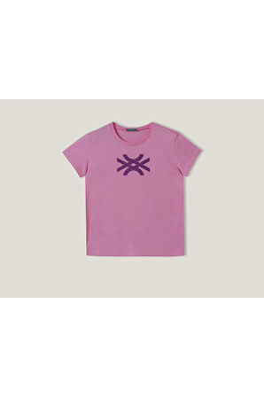 United Colors of Benetton Kız Çocuk Pembe T-Shirt