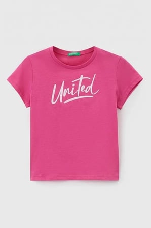 Kız Çocuk United Logo T-Shirt - Fuşya | 10-11