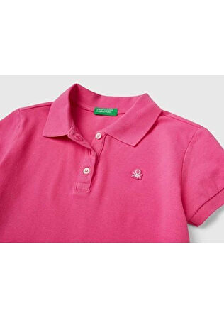 United Colors of Benetton Kız Çocuk Logolu Pike Polo T-Shirt 3WG9C300O-24Y