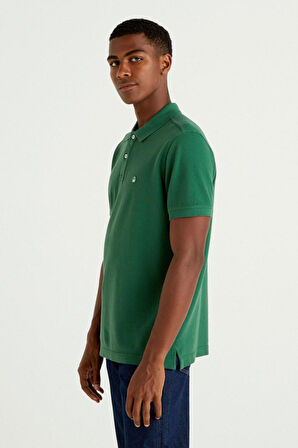 Benetton Polo Yaka Yeşil Erkek T-Shirt 123P3089J3179