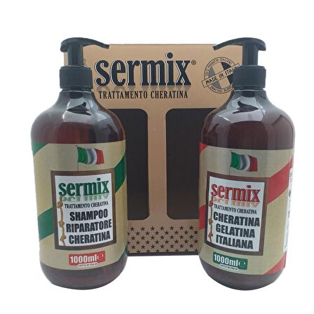 Sermix Italyan Jel Keratin Set 1000 ml + 1000 ml Brezilya Fön