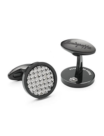 Montegrappa Clou Pure Brilliance Siyah IP Kol Düğmesi IDCPCLBS