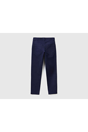 United Colors of Benetton Erkek Çocuk Lacivert 5 Cepli Gabardin Pantolon