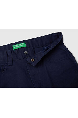 United Colors of Benetton Erkek Çocuk Lacivert 5 Cepli Gabardin Pantolon