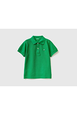 Erkek Çocuk Yeşil Logolu Polo T-shirt