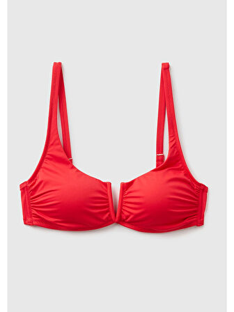 Benetton Kadın Arkadan Bağlamalı Bikini Üst Kırmızı