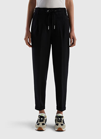 Benetton Yüksek Bel Normal Siyah Kadın Pantolon 312144DI4DF00J