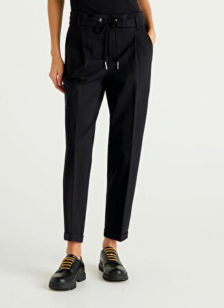 Benetton Yüksek Bel Normal Siyah Kadın Pantolon 312144DI4DF00J